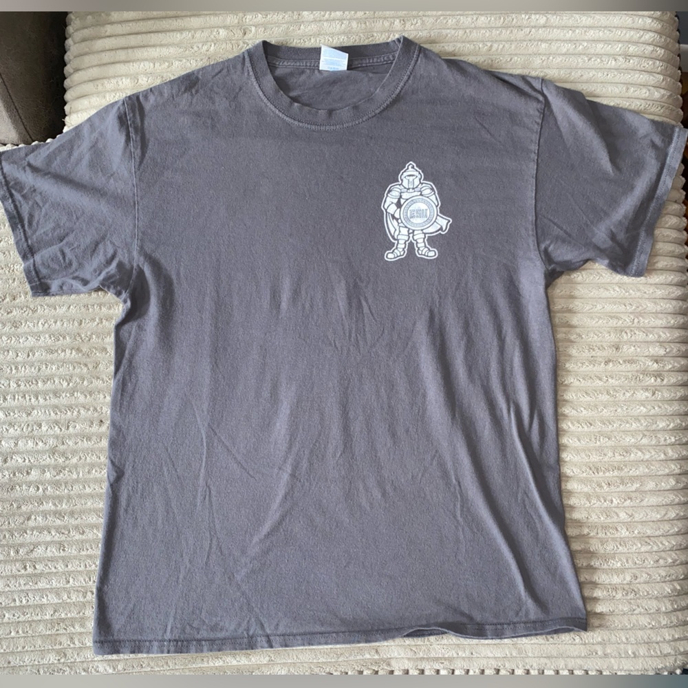ESU Warrior Tee | Port & Co. Core Cotton | Size L | 100% Cotton | Gray